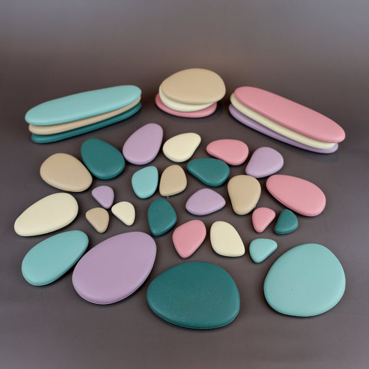 Silicone Stacking Pebbles 36 Piece