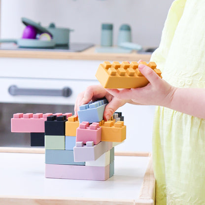 Ellor & Co. Little Builders Bundle with colorful wooden blocks and toy tools for creative play and building fun.