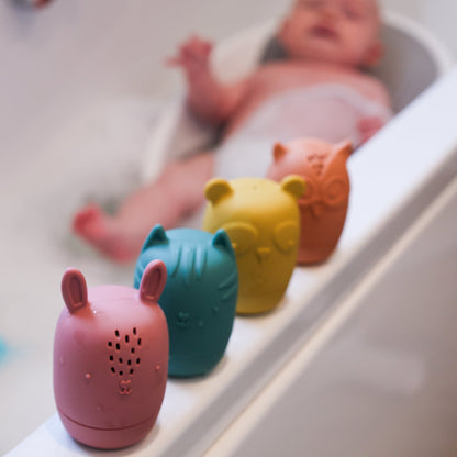 Ellor & Co. Bath Time Bundle featuring colorful bath toys, towels, and skincare products for children.