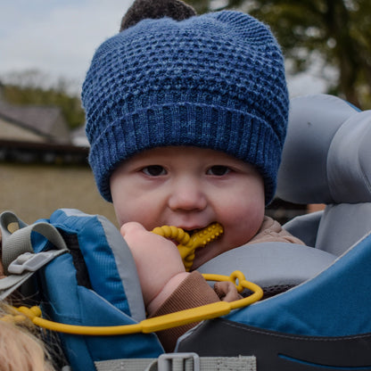 Baby Ellor silicone pacifier strap with adjustable clip and colorful beads for secure, stylish pacifier attachment.