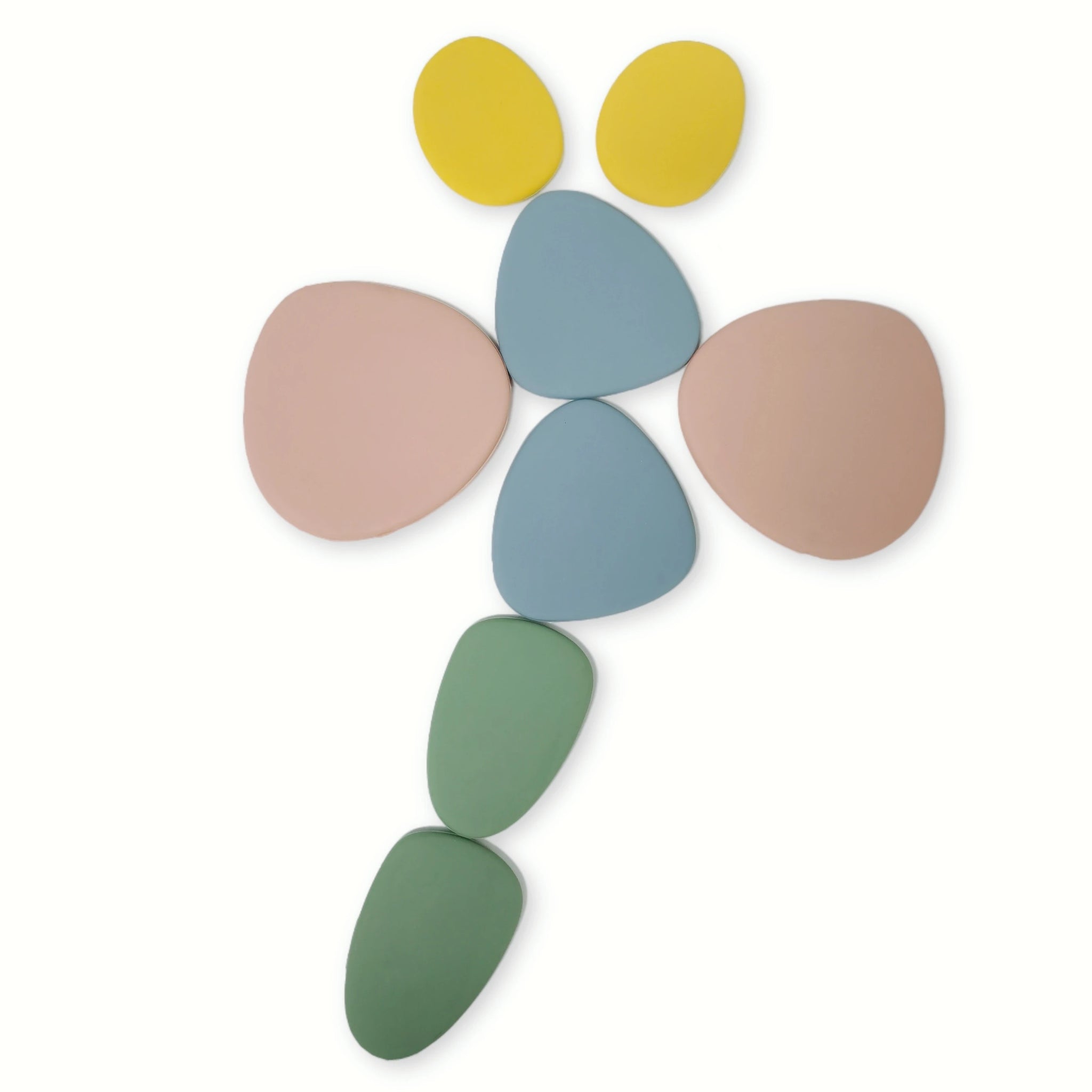 Baby Ellor silicone stacking pebbles, 8-piece set, colorful soft toys for babies and toddlers, suitable for sensory play.