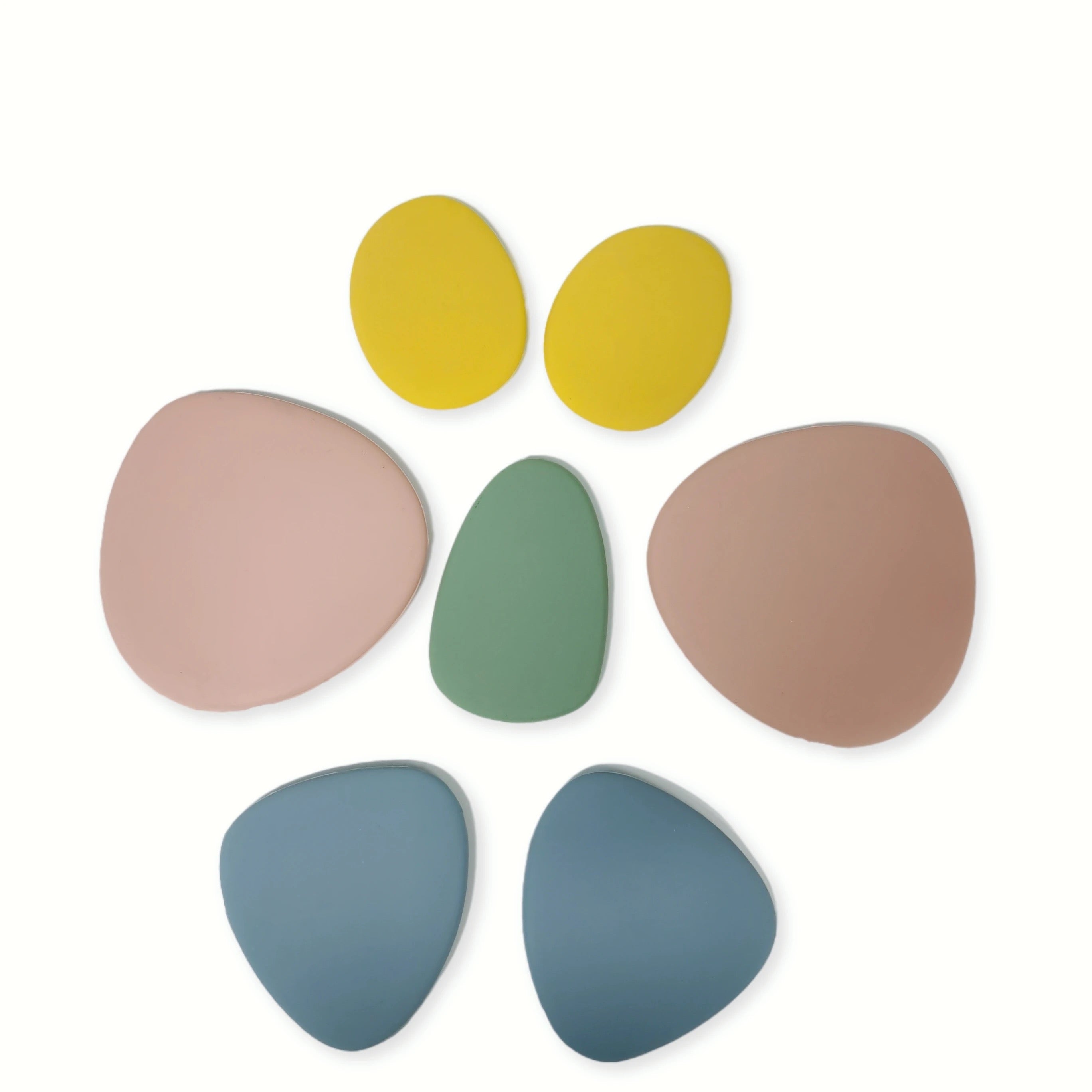 Baby Ellor silicone stacking pebbles toy set with 8 colorful, soft, and durable pebble-shaped building blocks for children.