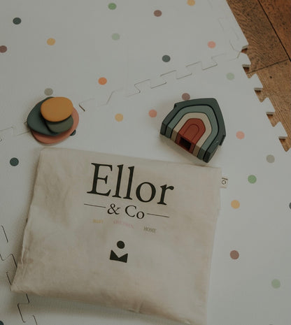 Ellor & Co. silicone baby toys with branded storage bag
