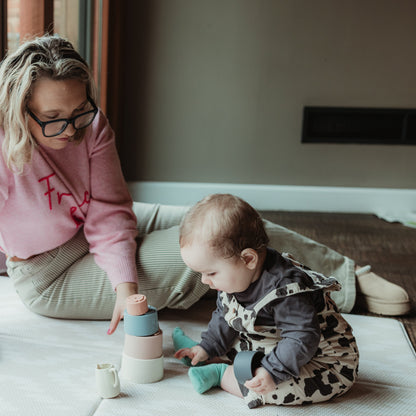 Ellor & Co. silicone baby toys collection featuring colorful, soft, and safe toys for infants, perfect for sensory play.